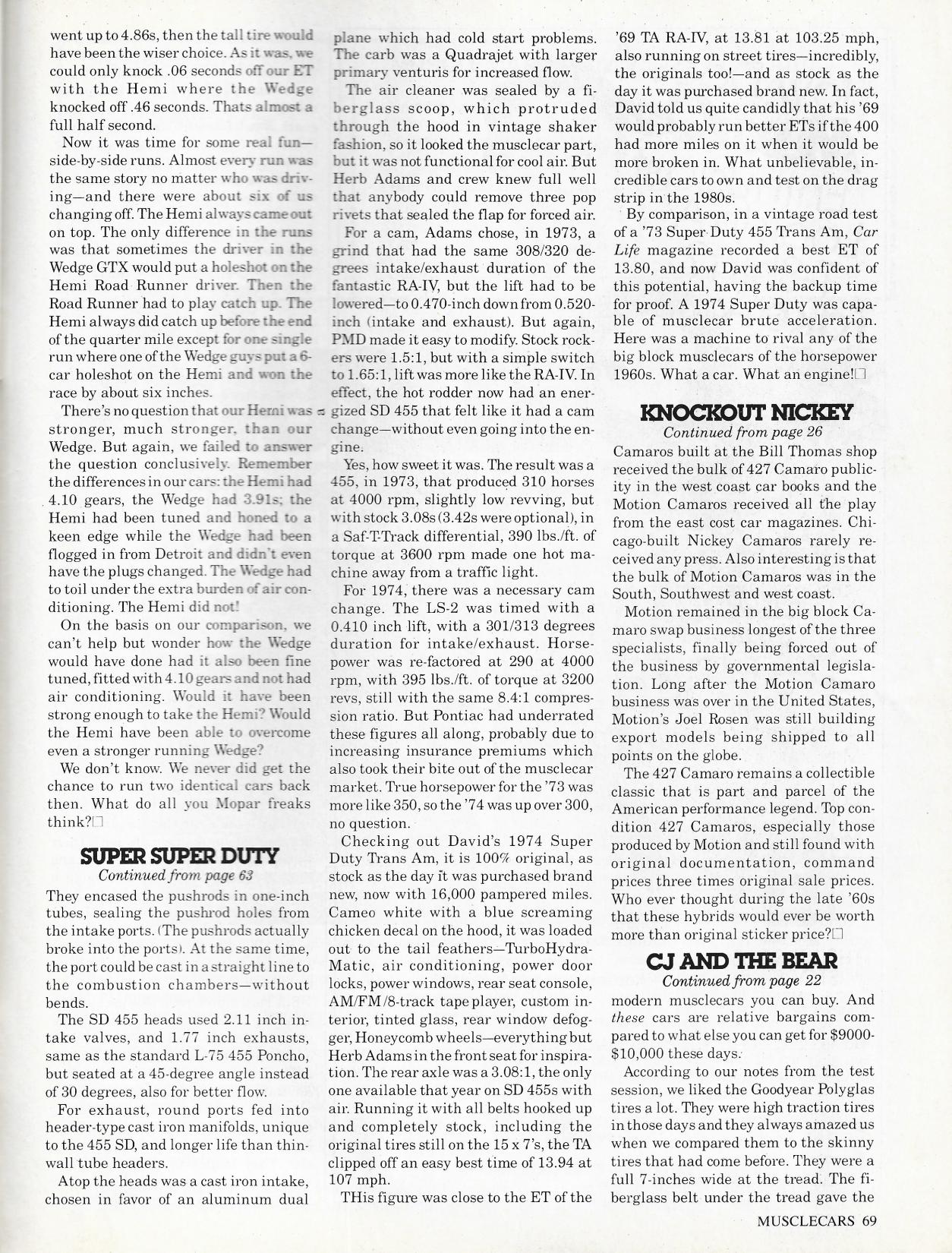 Nickey-The Birth of the 427 Camaro - The Supercar Registry
