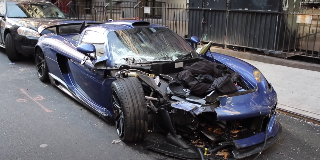 Porsche Carrera gt wrecked