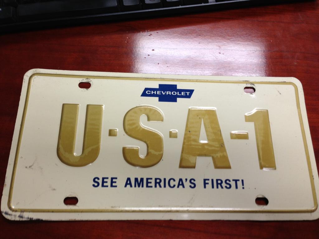 USA 1 METAL LICENSE PLATE AMERICAN USA-1 SIGN TAG L059 